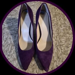 Nine West Purple Suede Pointed-Toe Pumps